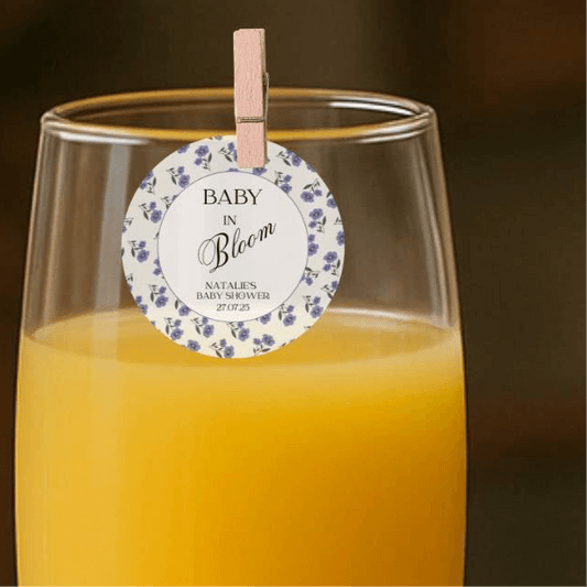 ‘ Baby In Bloom’ Baby Shower- Edible Drink Toppers-Lilac Bloom