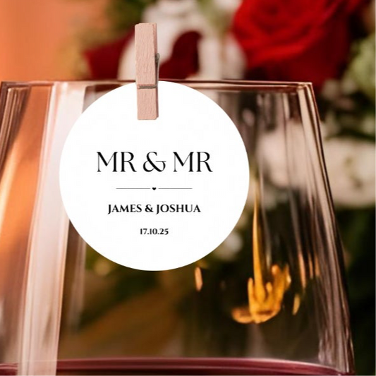 ‘Mr & Mr’ Wedding ’ Edible Drink Toppers