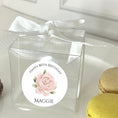 Load image into Gallery viewer, Rose stickers on transparent cube box favour 
