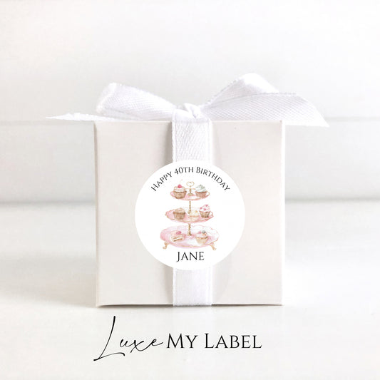 Time For Tea Round Gloss Party Stickers