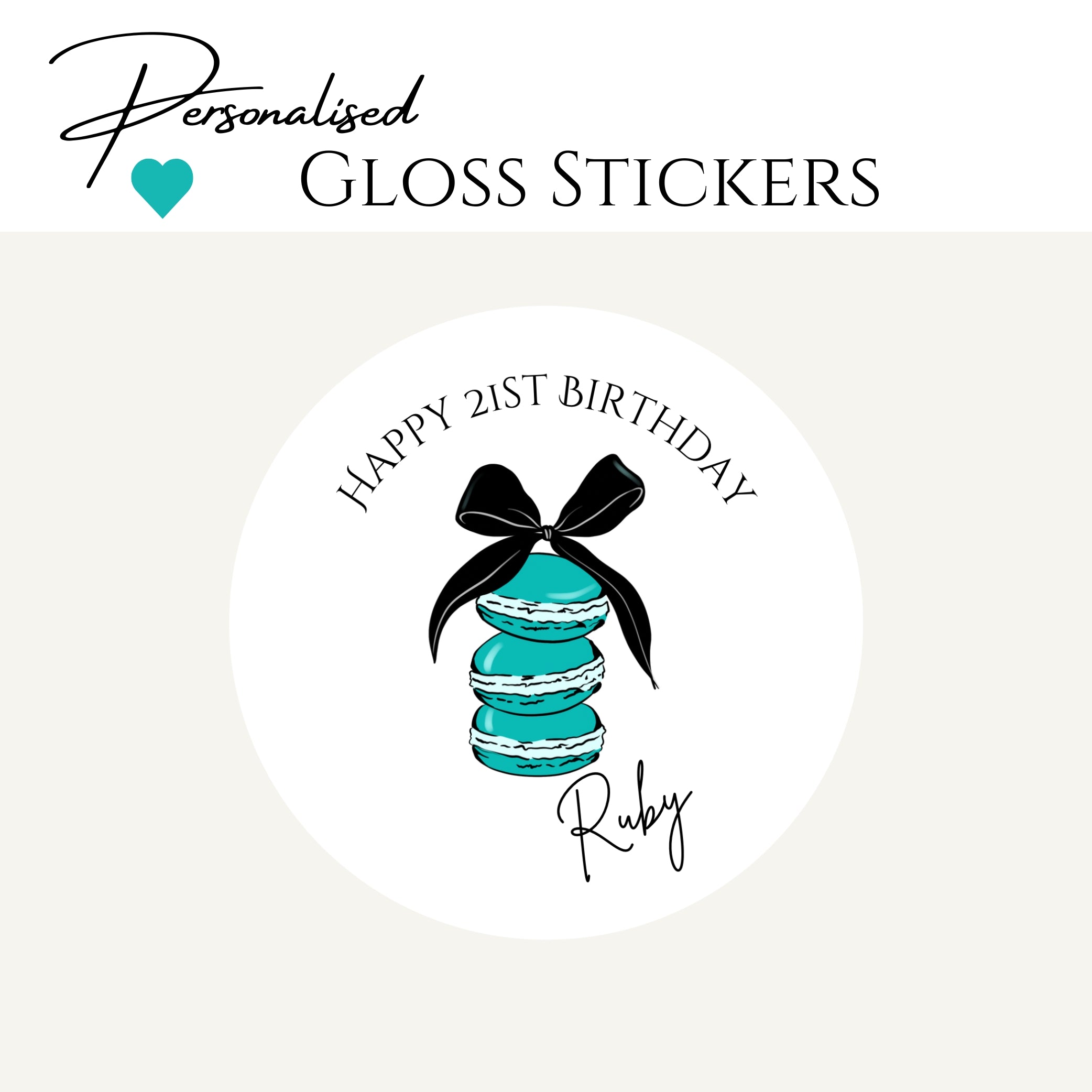 ‘Sweet Macarons ’ Transparent Boxes & Stickers- Pack of 10