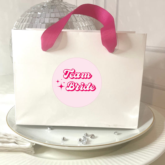 ‘Team Bride’ Bridal Shower Favour Gift Bags - 2 sizes (Pack of 6)