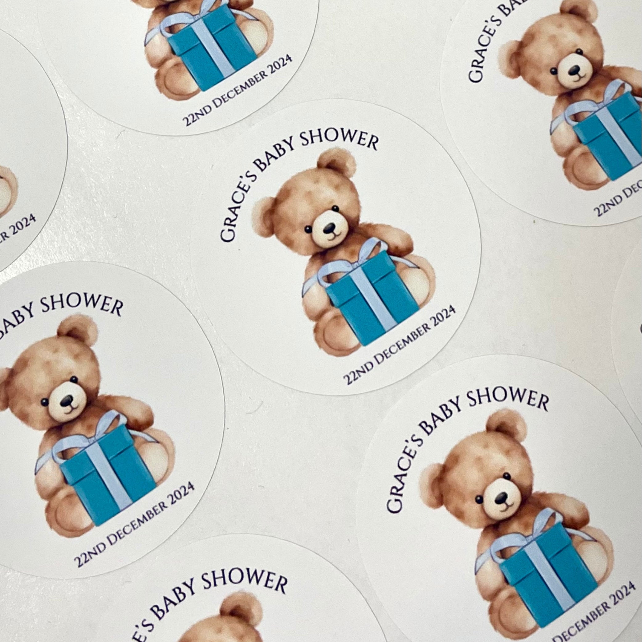 Teddy Bear’ Round Gloss Party Stickers