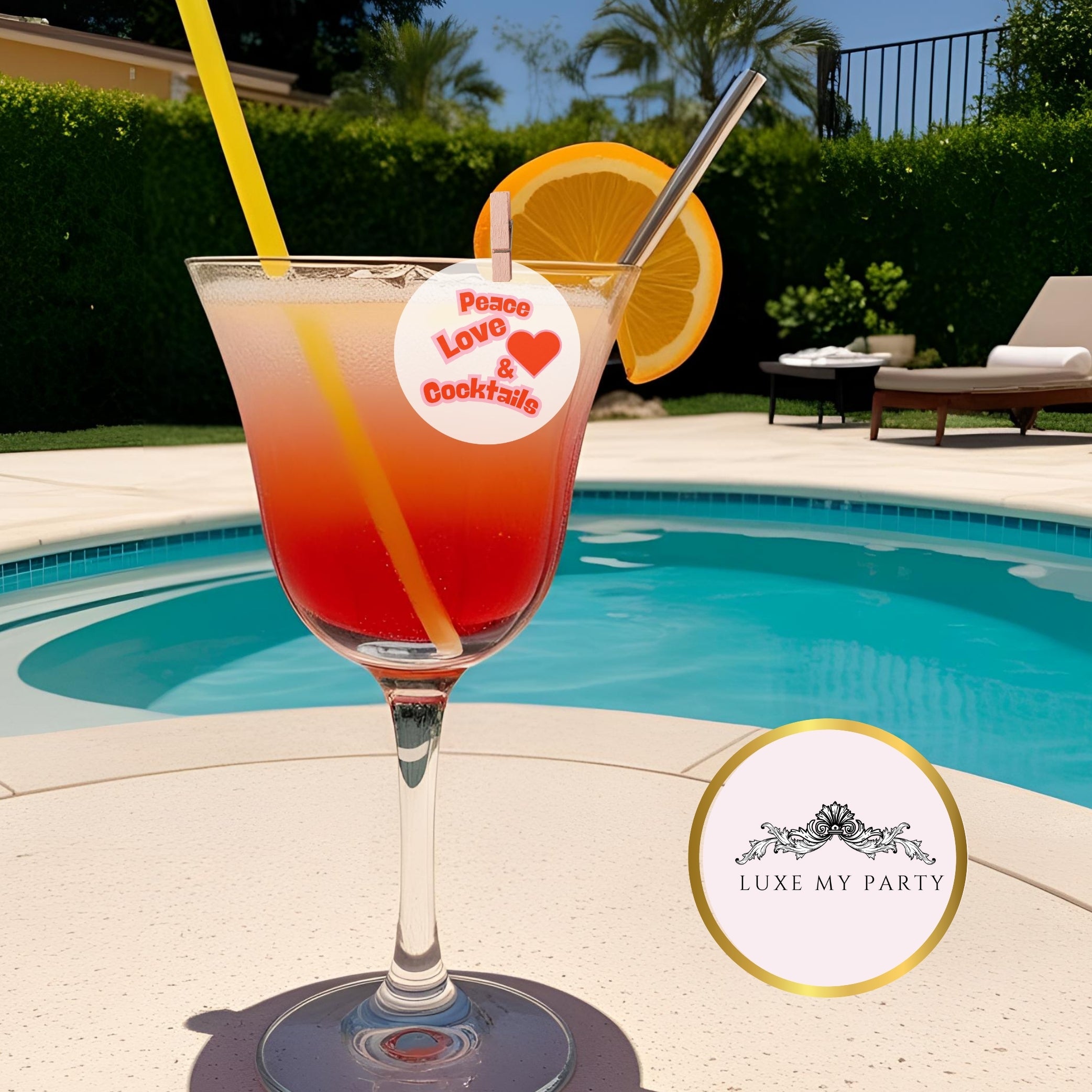 ‘Peace, Love & Cocktails’ Edible Drink Toppers