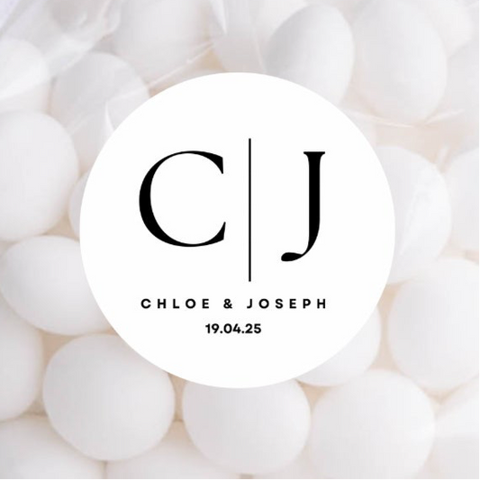 ‘Monogram’ Gloss Round Sticker Labels