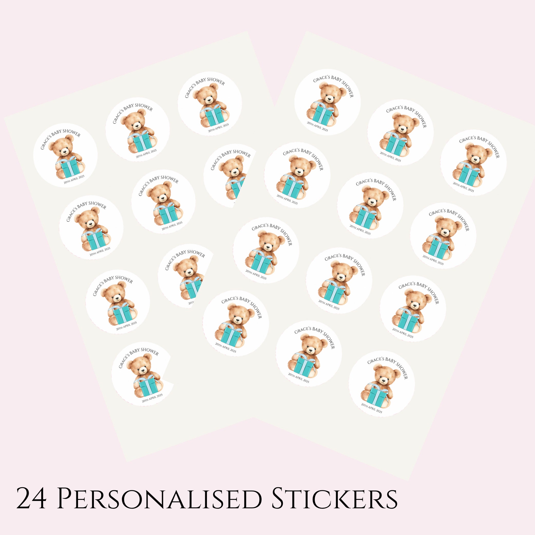 Teddy Bear-  Cello Bags & Stickers- Pack x24