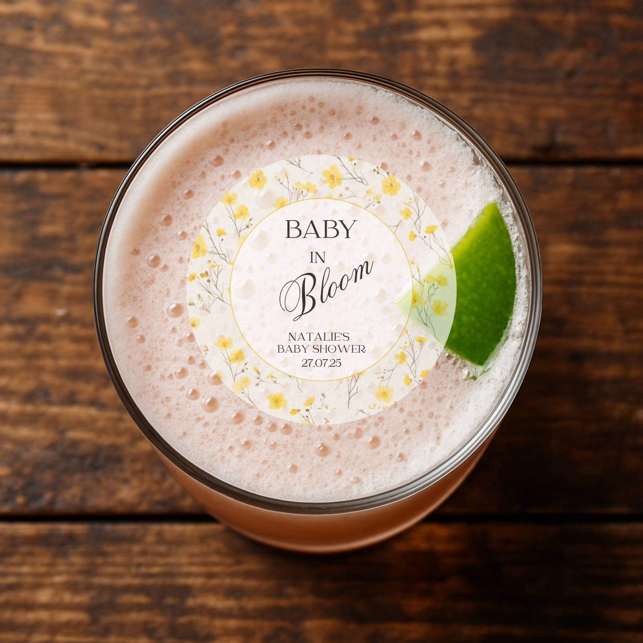 Baby in bloom cocktail toppers