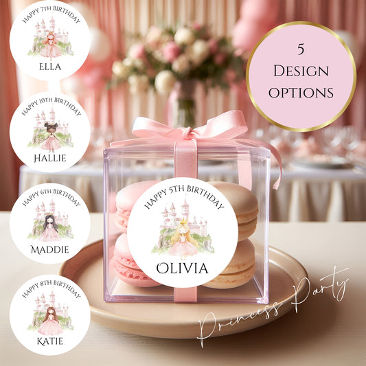 Princess Party 2” 3”Gloss Round Stickers