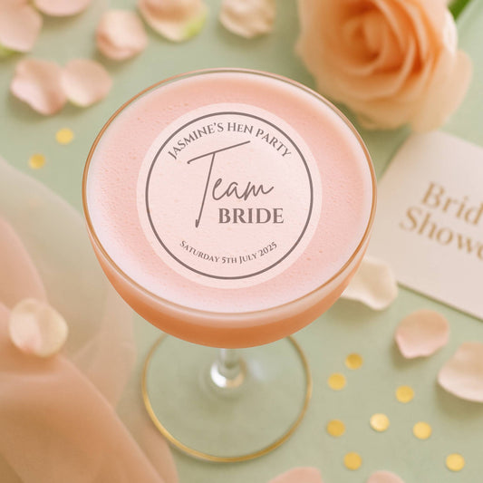 ‘Team Bride’ Bridal Edible Cocktail Drink Toppers