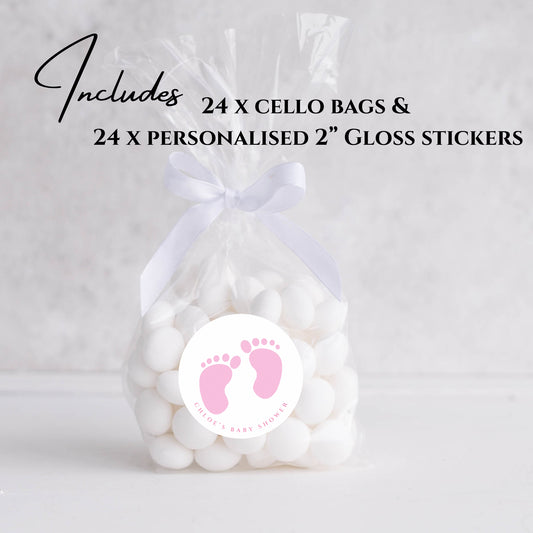 Baby Tooties- Pink Cello Bags & Stickers- Pack x24