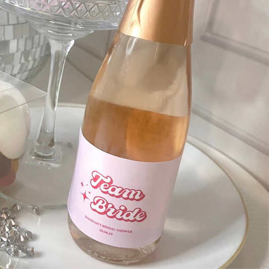 ‘Team Bride’ Mini Fizz Labels- Pack Of 6