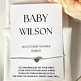Load image into Gallery viewer, “Baby Name”Heart Embellishment Bridal Shower Wish Thread Bracelets- Pack of 8
