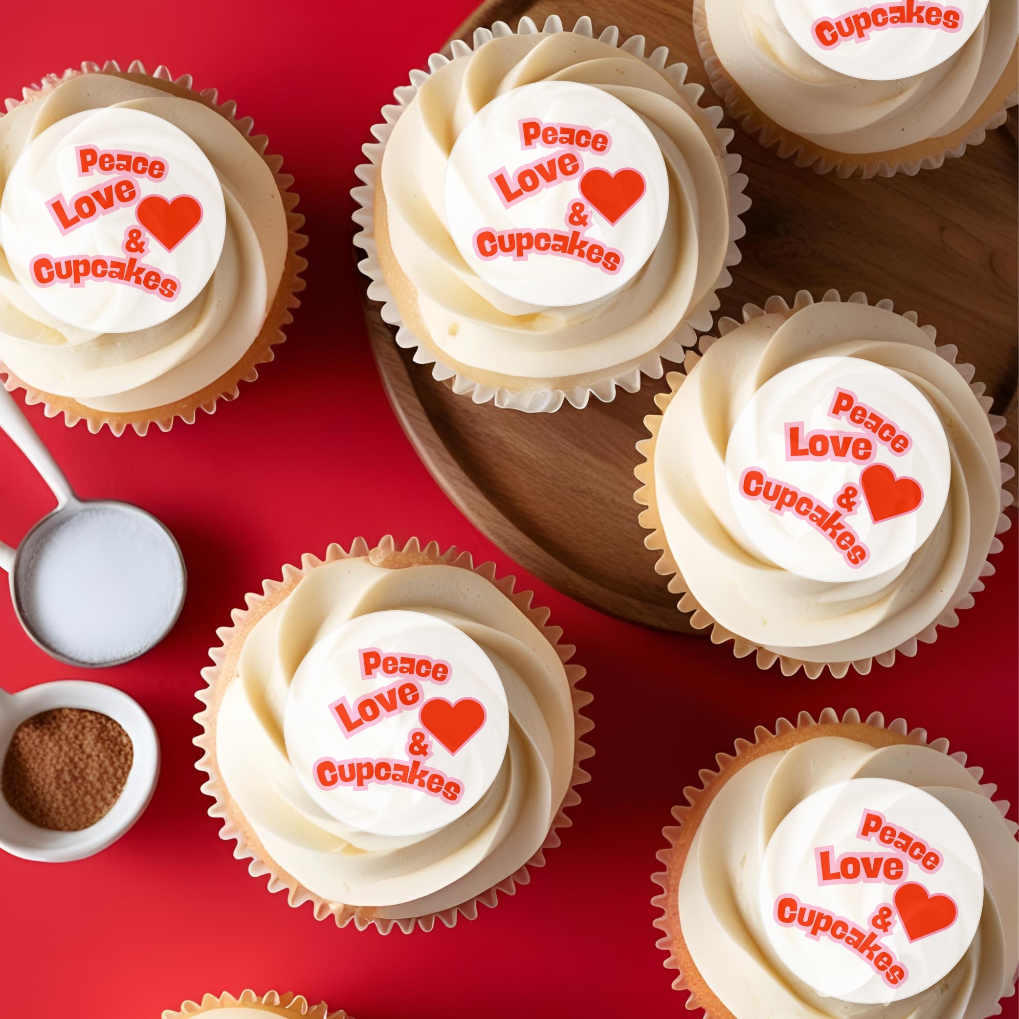 ‘Peace, Love & Cupcake’s’ Cake Toppers