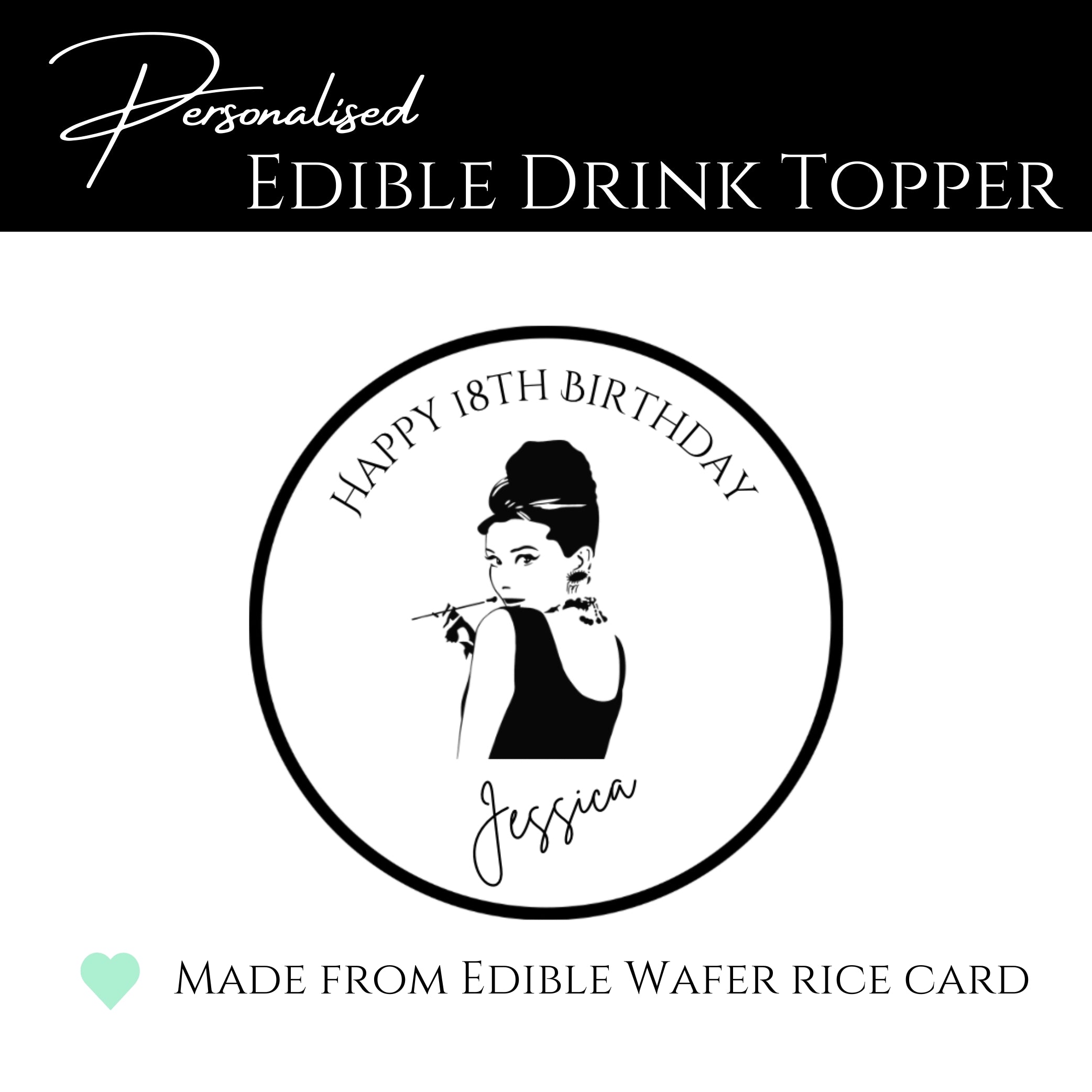 ‘Darling Audrey’ Edible Drink Toppers