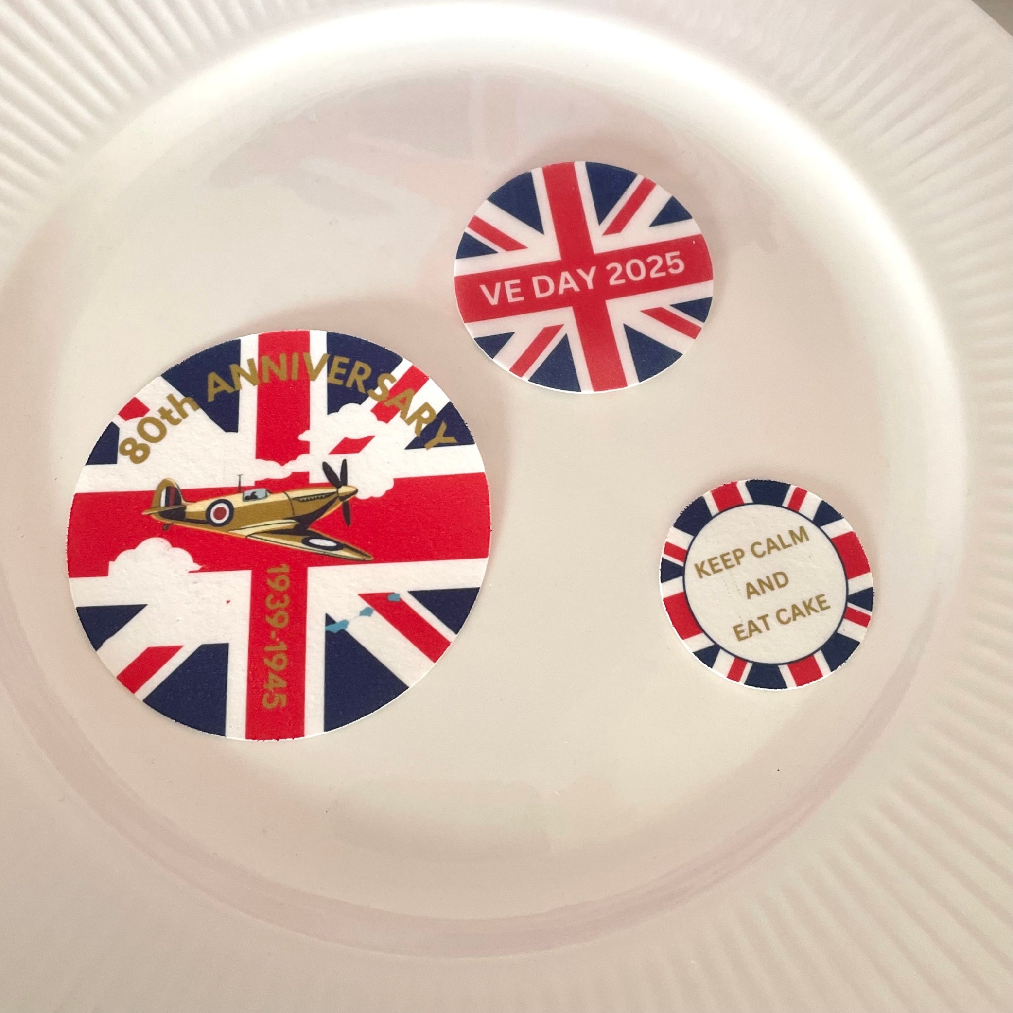 ‘VE Day Celebrations ’ Edible  Cake Toppers