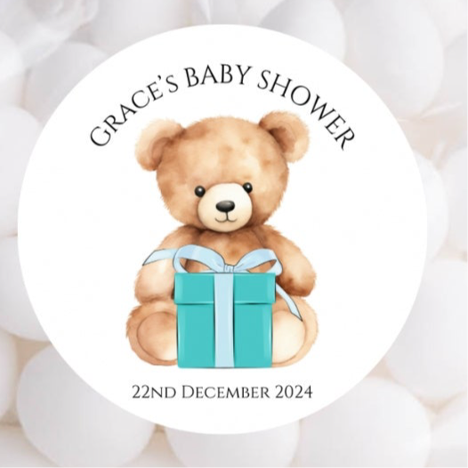 Teddy Bear’ Round Gloss Party Stickers