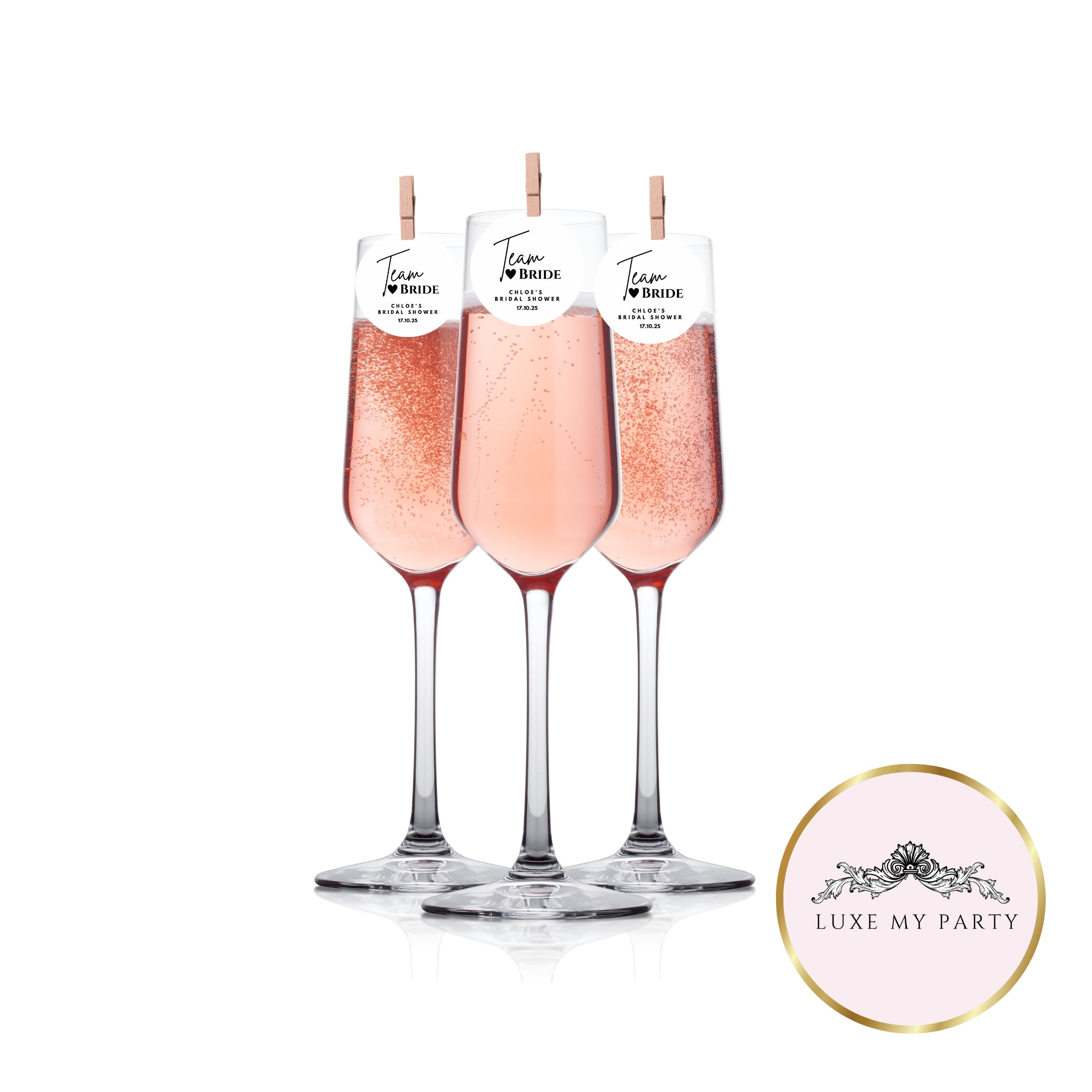 ‘Team Bride’ Bridal Shower Edible Drink Toppers