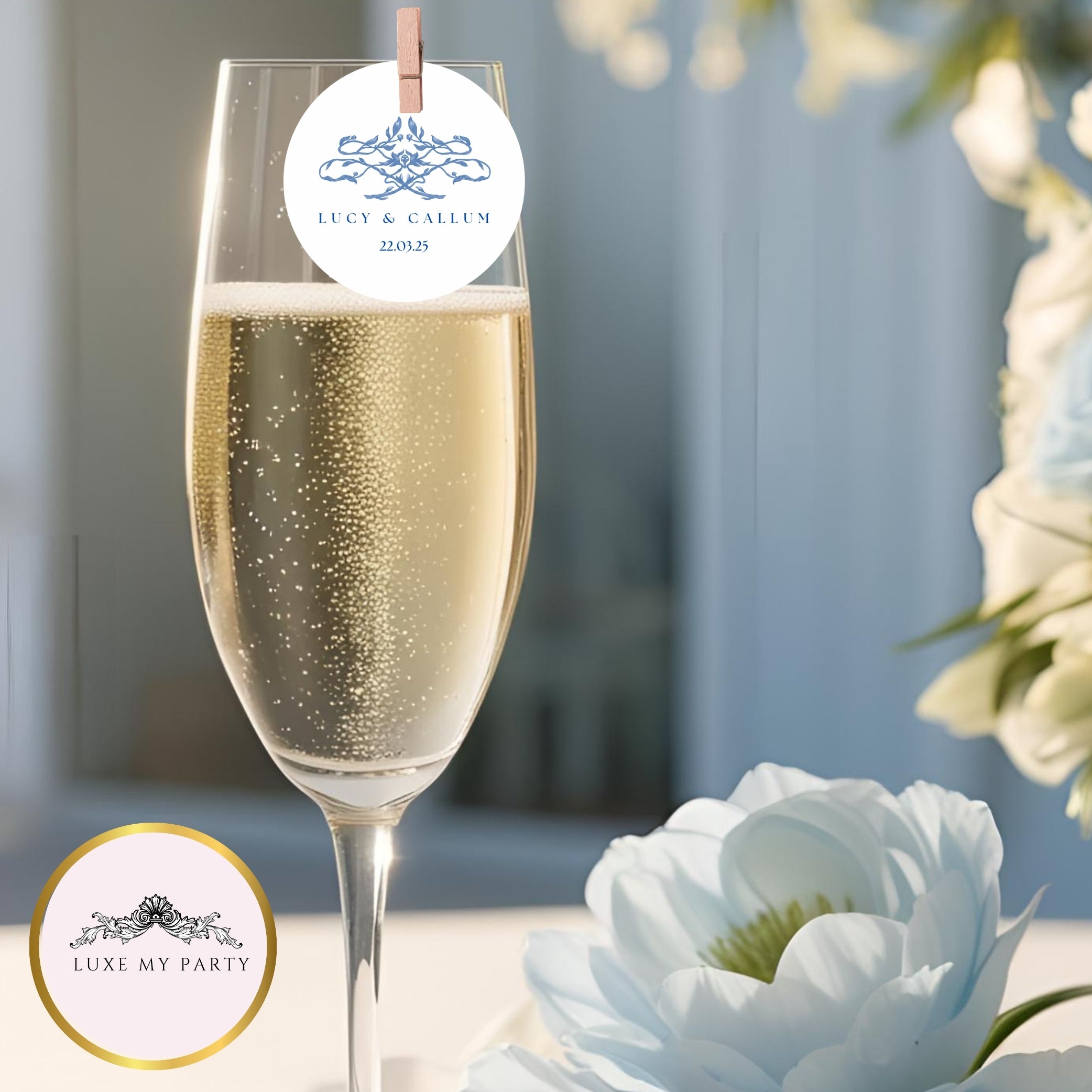 Personalised wedding day drink toppers