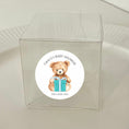 Load image into Gallery viewer, ‘Coco Bear’ Baby Shower Transparent Boxes with personalised Stickers- Pack of 10
