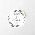 Load image into Gallery viewer, ‘ Leaf Personalised Names’ Wedding Edible Drink Toppers

