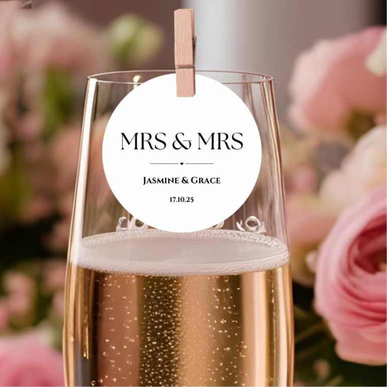 Mrs & Mrs’ Wedding ’ Edible Drink Toppers