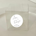 Load image into Gallery viewer, ‘Love Is Sweet’ Wedding Transparent Boxes with Personalised Stickers- Pack of 10

