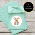 Load image into Gallery viewer, Teddy Bear’ Round Gloss Party Stickers
