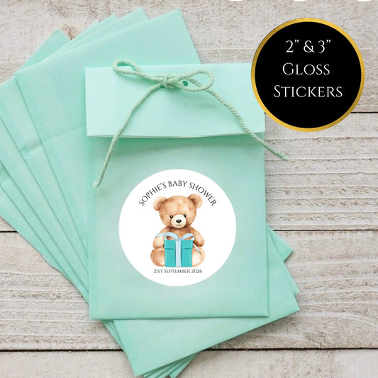 Teddy Bear’ Round Gloss Party Stickers