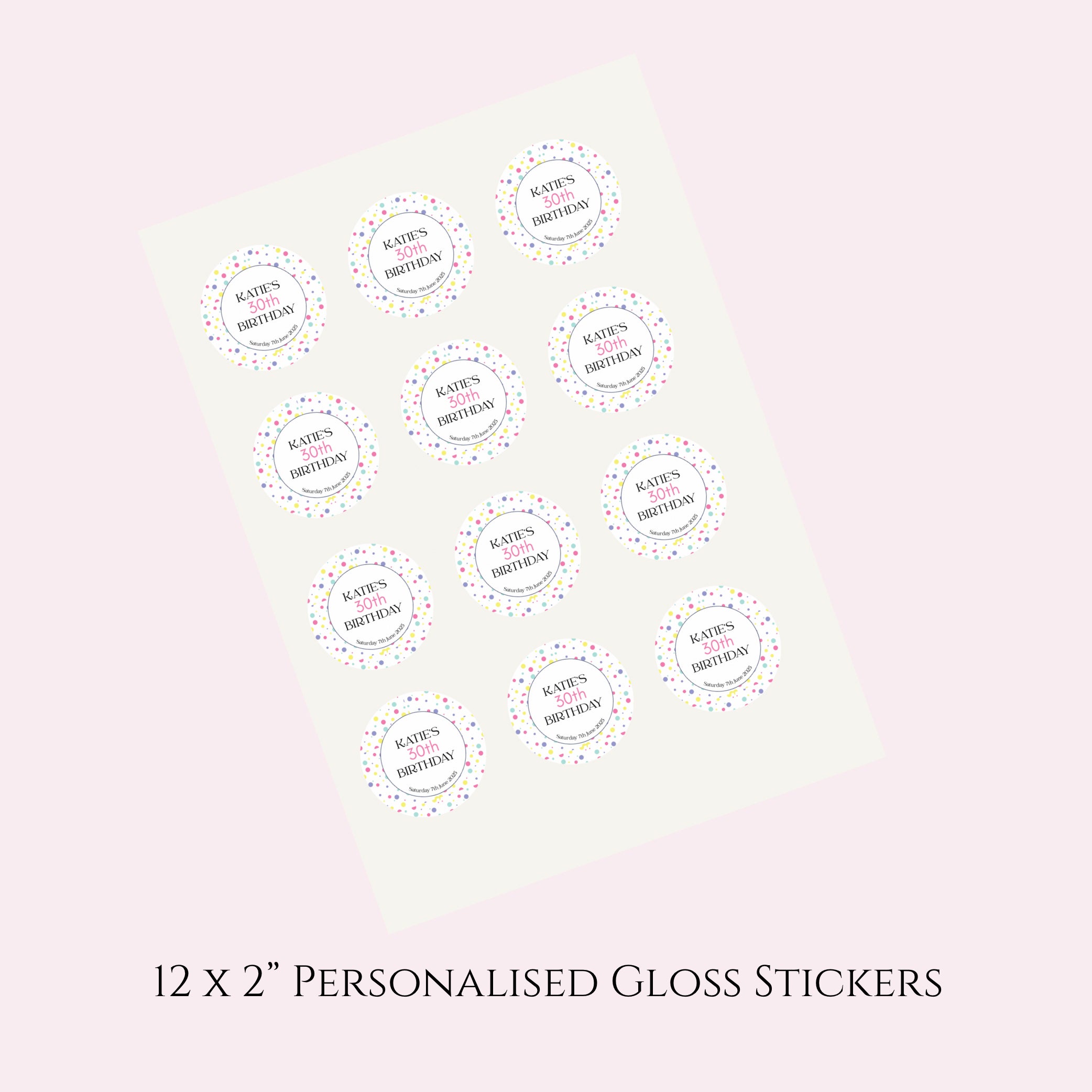 12x gloss stickers 