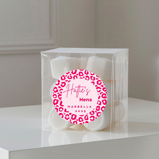 ‘Wild Hens’ Bridal Shower Transparent Boxes & Stickers- Pack of 10