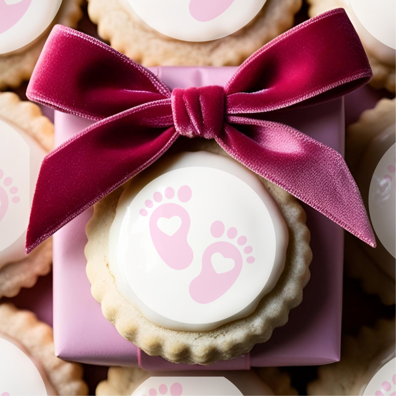 ‘Little Pink Feet’ Edible Cake Toppers