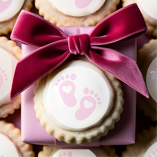 ‘Little Pink Feet’ Edible Cake Toppers