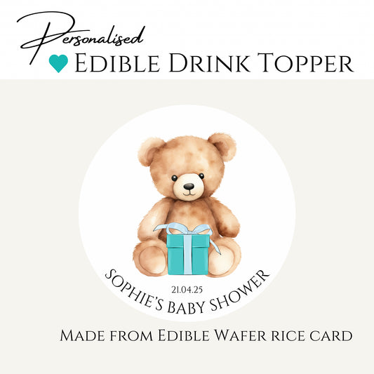 ‘Teddy Bear’ Baby Shower- Edible Drink Toppers