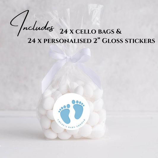 Baby Tooties- Blue Cello Bags & Stickers- Pack x24