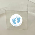Load image into Gallery viewer, Baby Shower Tooties Blue’ Transparent Boxes with personalised Stickers- Pack of 10
