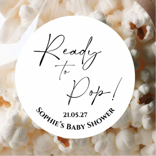 ‘Ready To Pop’ Round Sticker Labels