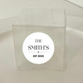 Load image into Gallery viewer, ‘Est ’ Wedding Transparent Boxes with Personalised Stickers- Pack of 10
