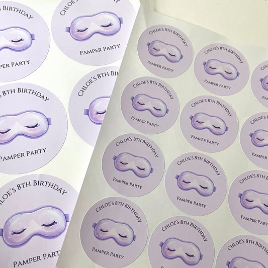 Pamper Party 2” 3”Gloss Round Stickers