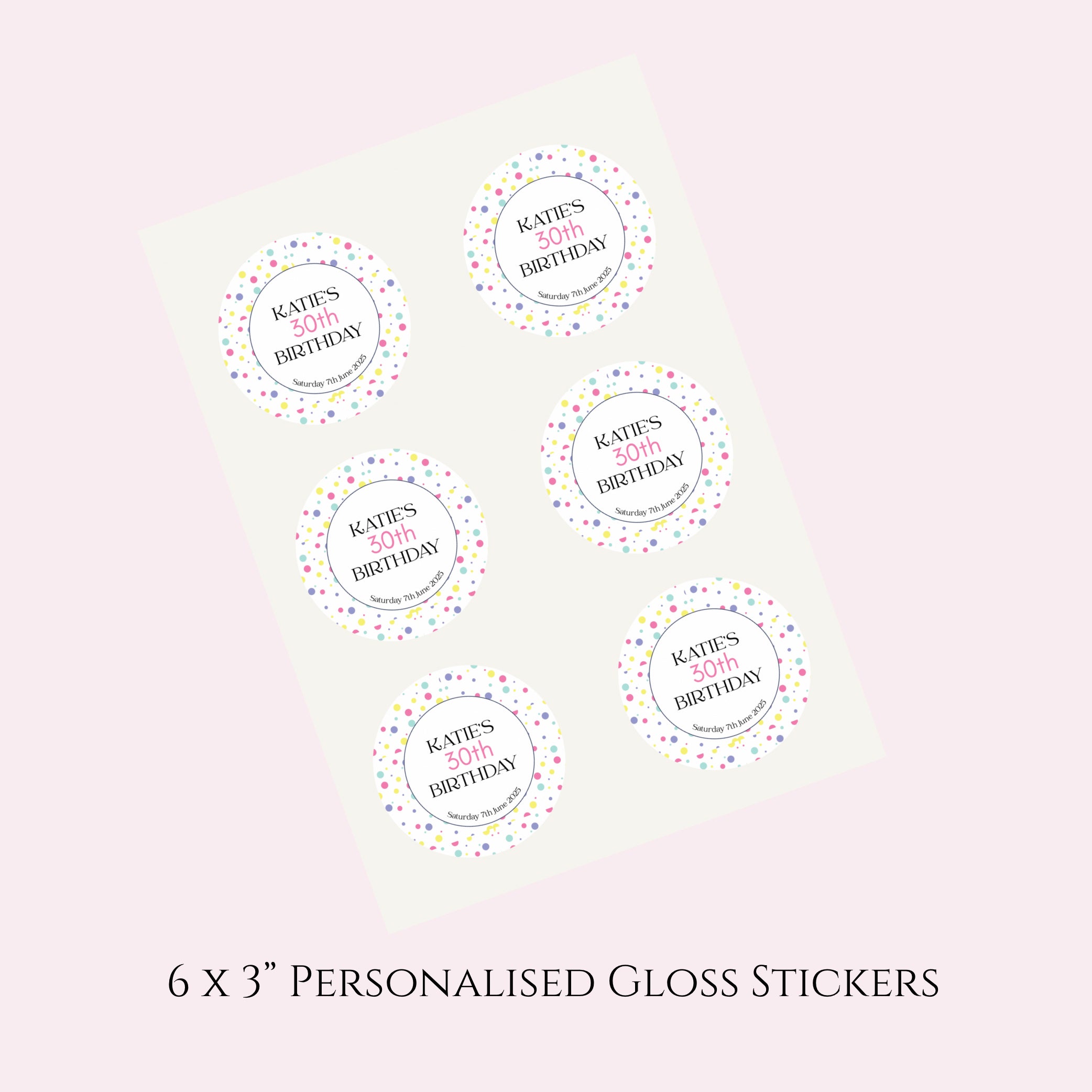 6 gloss stickers


