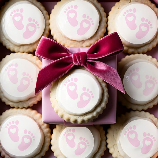 ‘Little Pink Feet’ Edible Cake Toppers