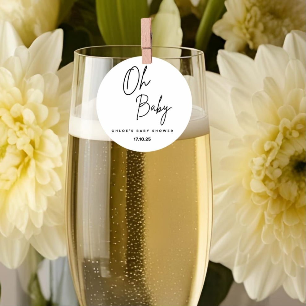 ‘Oh Baby’ Baby Shower- Edible Drink Toppers