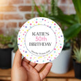 Load image into Gallery viewer, Polka dot personalised birthday sticker

