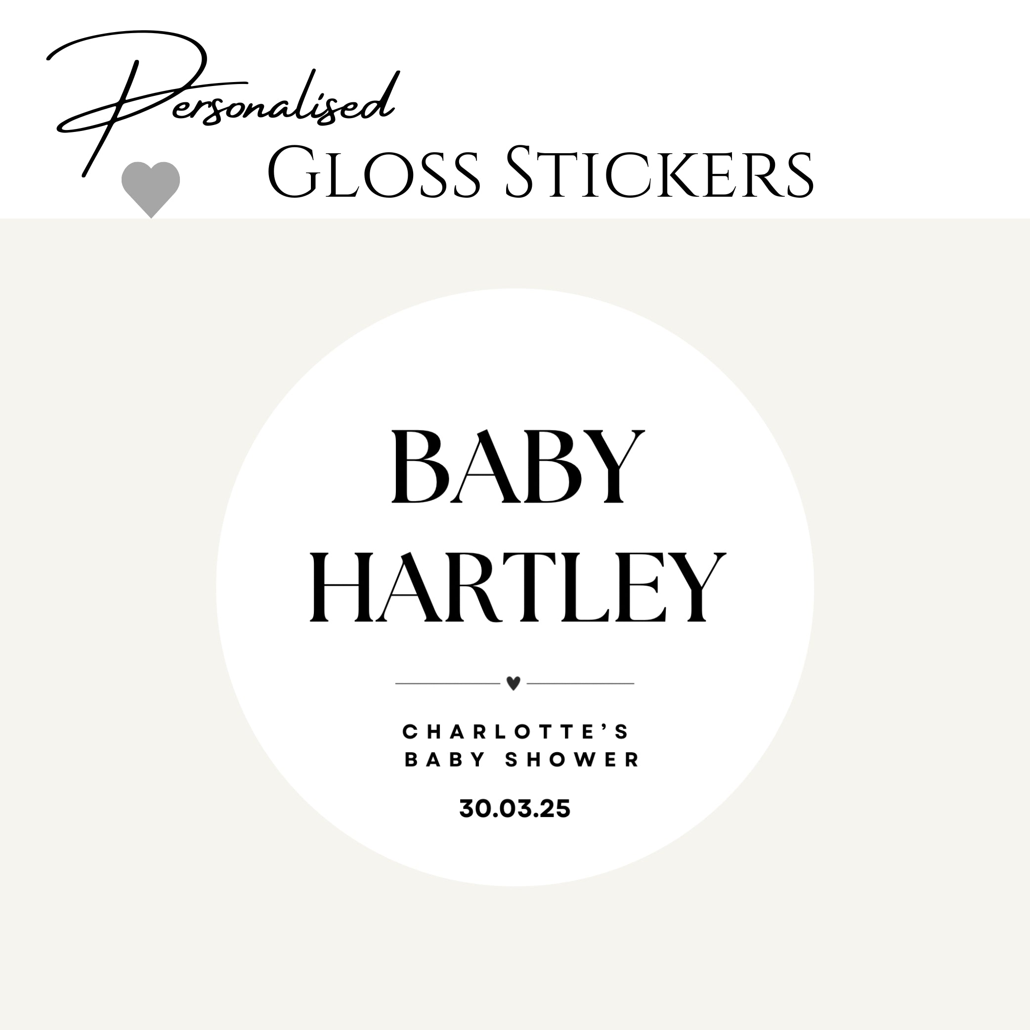 ‘Baby Name’ Baby Shower Transparent Boxes with personalised Stickers- Pack of 10