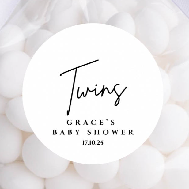‘Twins ’ Round Gloss Party Stickers