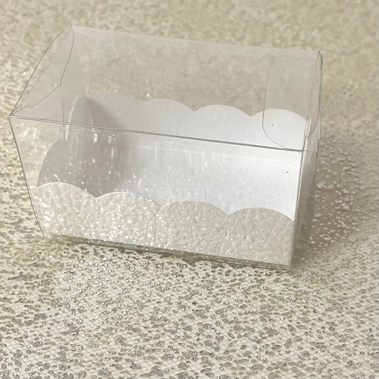 Transparent Macaron Box With White Insert -Pack of 10