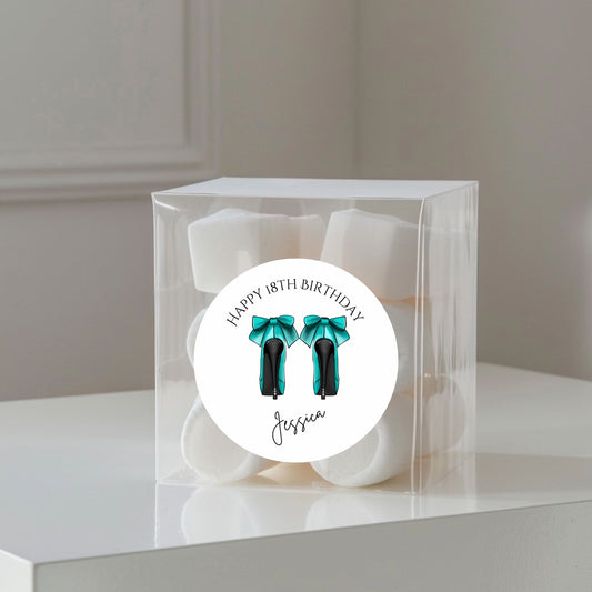 Birthday Shoes’ Transparent Boxes & Stickers- Pack of 10