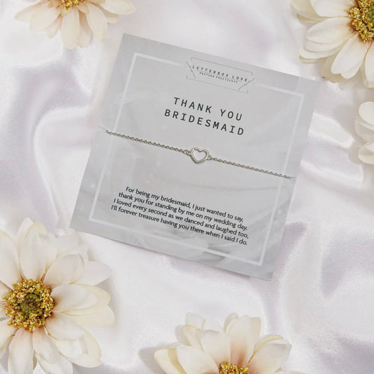 ‘Thank You Bridesmaid’ Heart Bracelet
