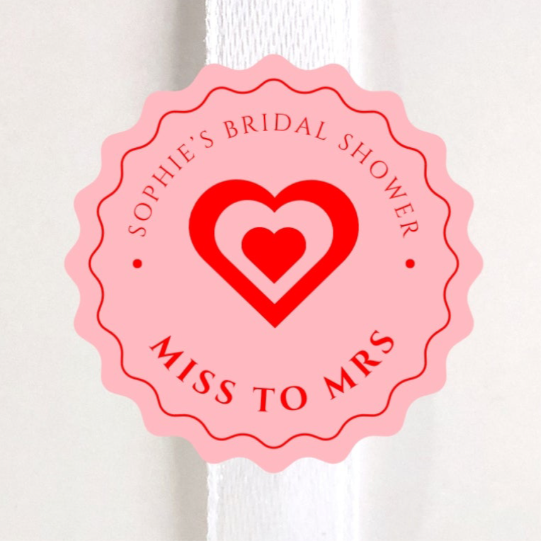 Miss To Mrs Bright Round Gloss Sticker Labels