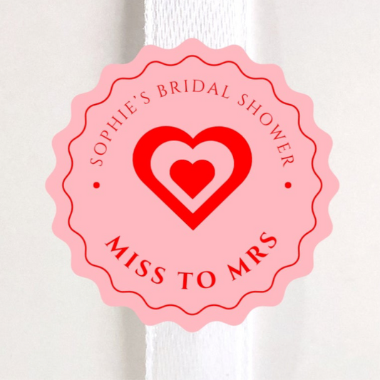 Miss To Mrs Bright Round Gloss Sticker Labels