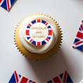 Load image into Gallery viewer, Keep calm and eat cake VE Day wafer card and icing sheet cake toppers
